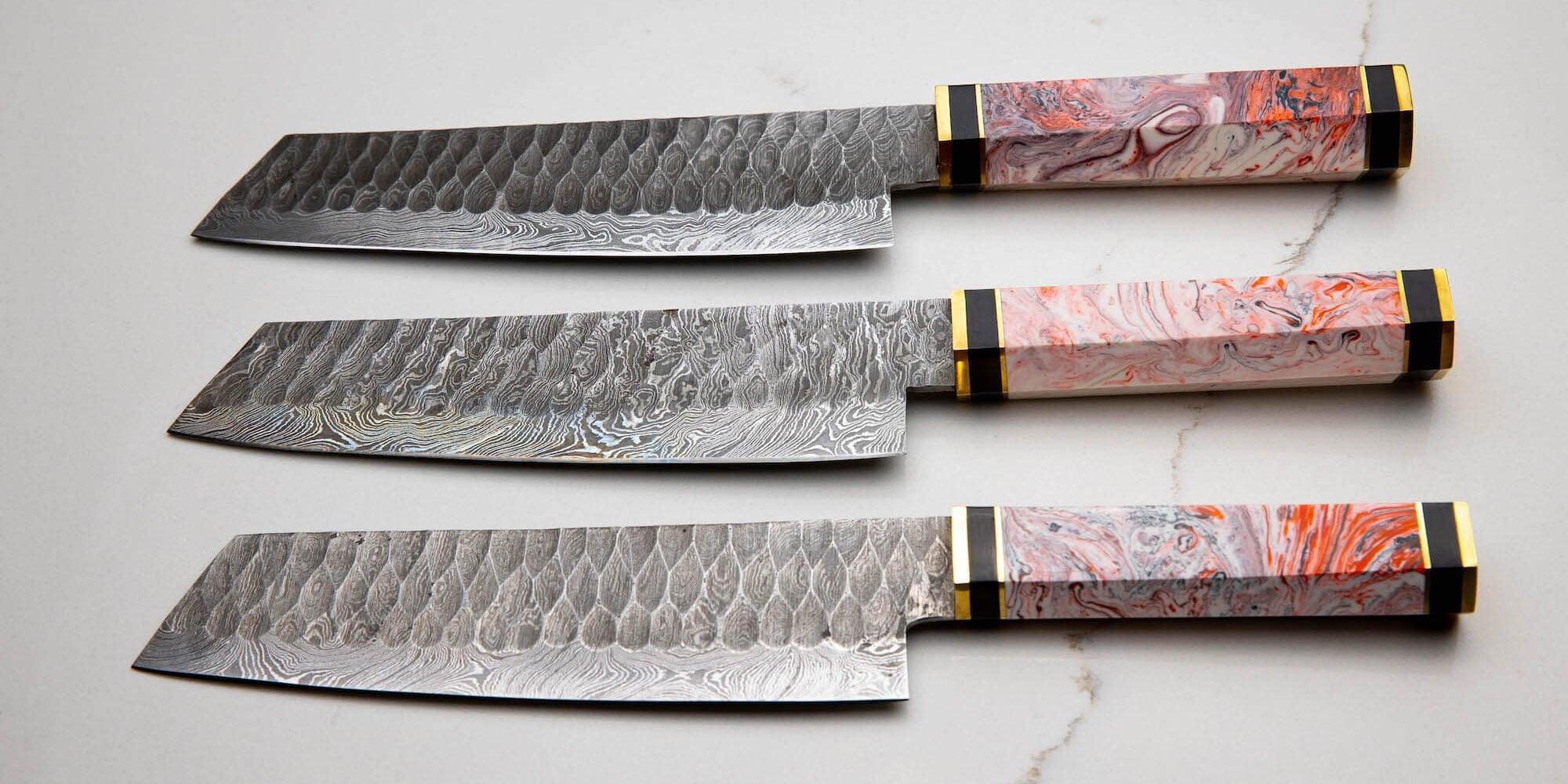 Damascus Kitchen Knives - Cuso Cuts
