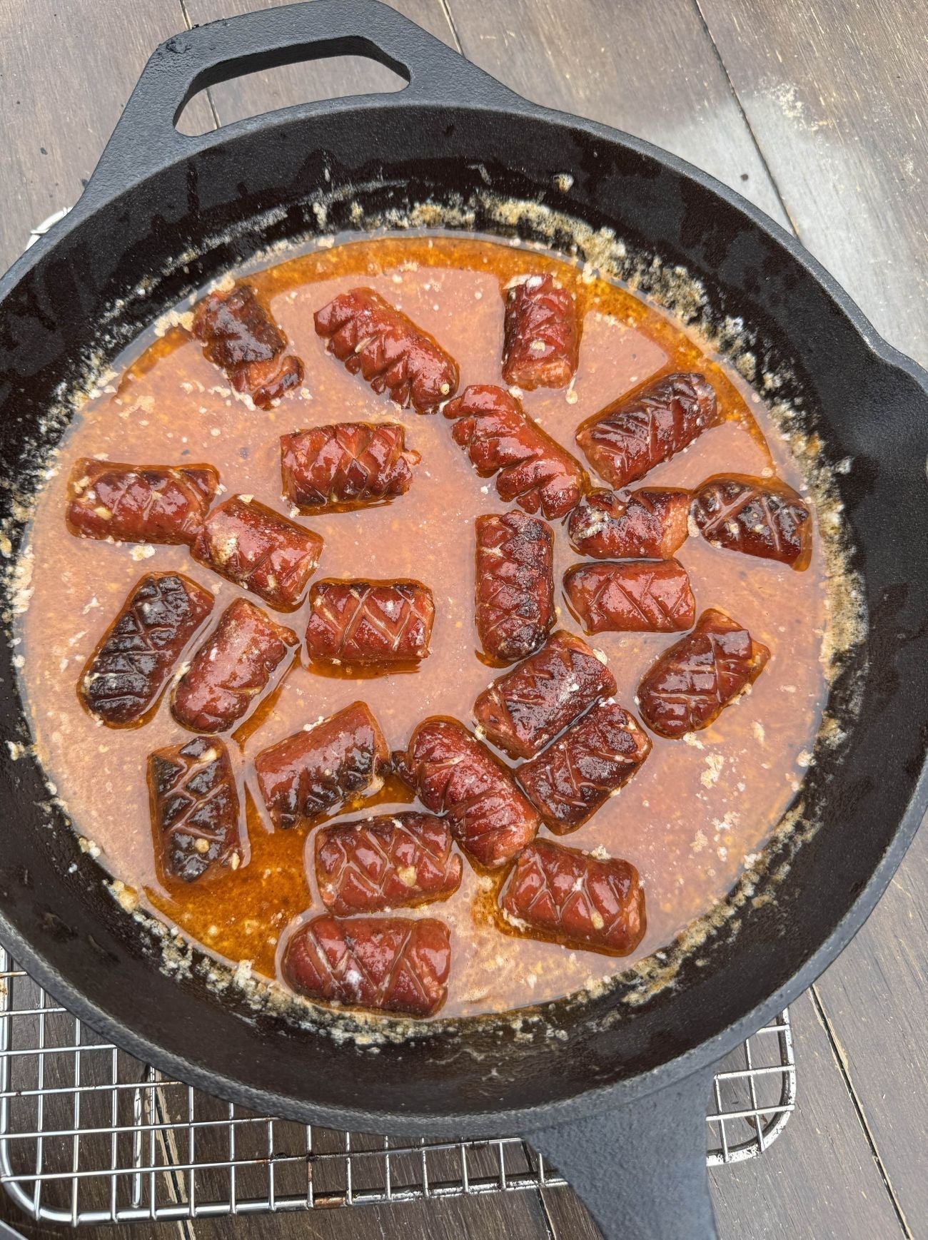 Grilled Pinecone Hot Dogs